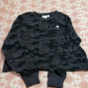 Spiritual Gangster Black Camo Crew Neck Sweater